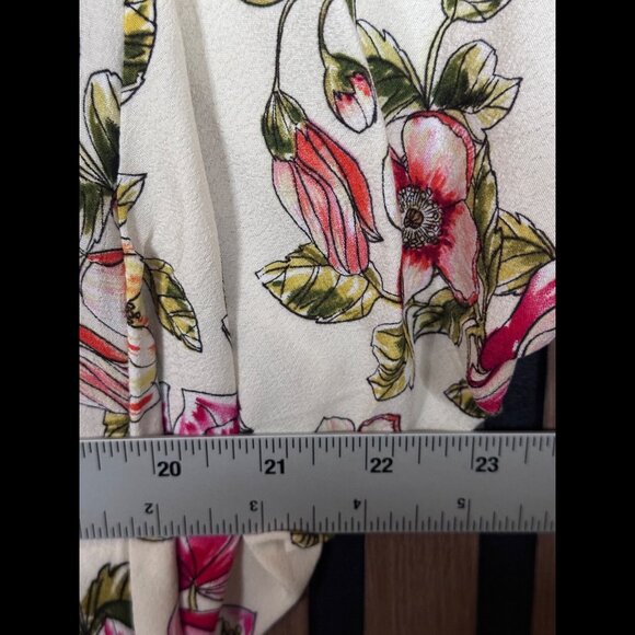 Akemi Kin Top OS Womens Ivory Vine Floral Open Front Cardigan - Picture 3 of 7